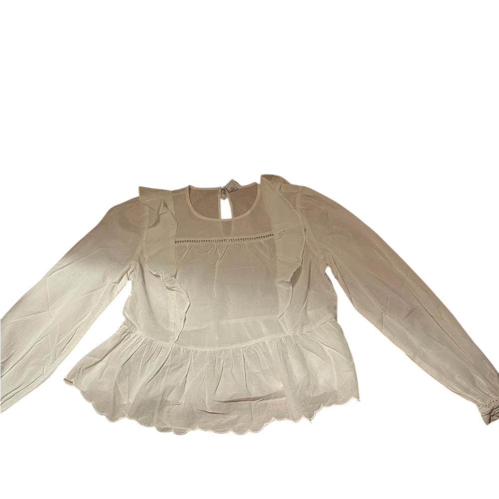 Old Navy Cream Ruffle Blouse